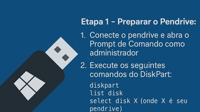 Como Criar um Pendrive do Windows com DiskPart Como Criar um Pendrive do Windows com DiskPart