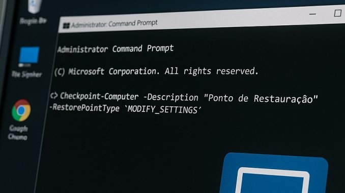 Criar Ponto de Restauração 10 Usando Linha de Comando Criar Ponto de Restauração 10 Usando Linha de Comando