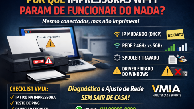 Por que impressoras Wi-Fi param de funcionar