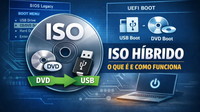O que é um ISO híbrido e por que ele funciona em vários tipos de boot