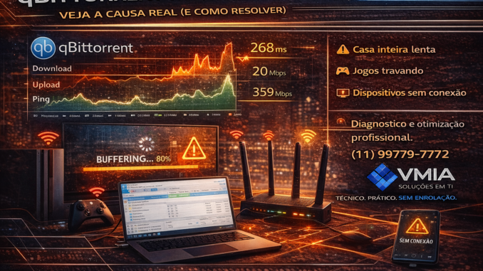 qbitorrent trava sua internet