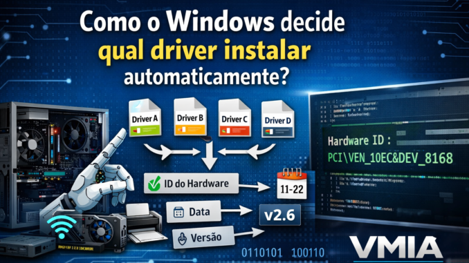 Como o windows decide qual river instalar automaticamente