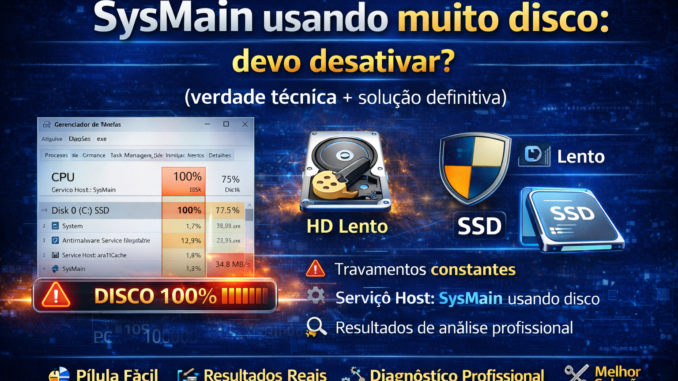Sysmain usando muito disco