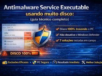Antimalware Service Executable Usando Muito Disco