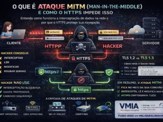 Diagrama Explicando O Ataque Mitm Mostrando Interceptação Entre Cliente E Servidor E Proteção Via Https
