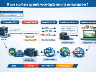 Diagrama Explicando O Que Acontece Ao Digitar Um Site No Navegador Incluindo Dns, Tcp/Ip, Http E Renderização Da Página