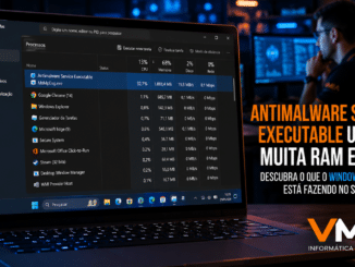 Notebook Com Windows 11 Exibindo Processo Antimalware Service Executable Usando Muita Memória Ram E Cpu No Gerenciador De Tarefas