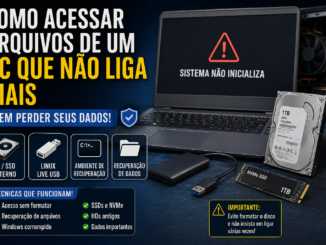 Como Acessar Arquivos De Um Pc Que Não Liga Mais Usando Ssd Externo, Linux Live Usb E Recuperação De Dados Sem Perder Arquivos
