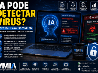 Inteligência Artificial Analisando Possível Vírus Em Computador Com Alerta De Segurança Digital Na Tela