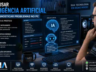 Diagnóstico De Computador Com Inteligência Artificial Sendo Utilizado Por Técnico Em Ambiente Windows