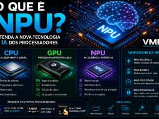 Ilustração Tecnológica Explicando O Que É Npu, Comparando Cpu, Gpu E Npu Em Processadores Modernos Com Inteligência Artificial Integrada Em Notebooks Ai Pc.