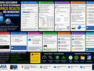 Infográfico Mostrando Passo A Passo Como Identificar Arquivos Ocultos E Liberar Espaço Em Ssd E Hd No Windows Usando Treesize, Windirstat, Onedrive E Limpeza De Disco.