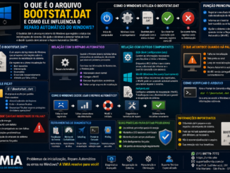 Infográfico Técnico Explicando O Arquivo Bootstat.dat Do Windows, Seu Papel No Registro De Falhas De Inicialização E Sua Influência No Reparo Automático, Winre E Processo De Boot Do Sistema.