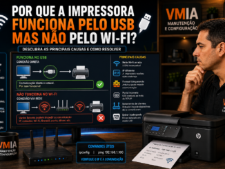 Técnico Analisando Uma Impressora Que Funciona Normalmente Pelo Cabo Usb, Mas Apresenta Falhas De Comunicação Pela Rede Wi-Fi Devido A Problemas De Ip, Roteador Ou Configuração De Rede.