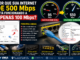 Infográfico Mostrando Uma Conexão De Internet Limitada A 100 Mbps Devido A Problemas De Cabo De Rede, Conectores Rj45, Roteador, Switch Ou Placa De Rede, Comparando Velocidade Contratada E Velocidade Real.