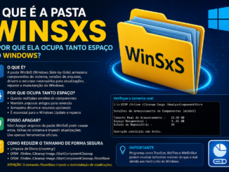 Ilustração Mostrando A Pasta Winsxs Do Windows, Explicando Sua Função Como Repositório De Componentes Do Sistema, Motivo Do Alto Consumo De Espaço Em Disco E Métodos Seguros Para Limpeza Utilizando Dism E Limpeza De Disco.