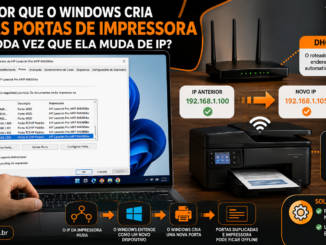 Tela Do Windows Exibindo Múltiplas Portas De Impressora Enquanto Uma Impressora Wi-Fi Muda De Endereço Ip Na Rede.