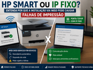 Comparação Entre A Instalação De Impressoras Pelo Hp Smart Utilizando Wsd E A Configuração Manual Por Porta Tcp/Ip Com Ip Fixo, Destacando Maior Estabilidade Na Comunicação Em Redes Domésticas E Corporativas.