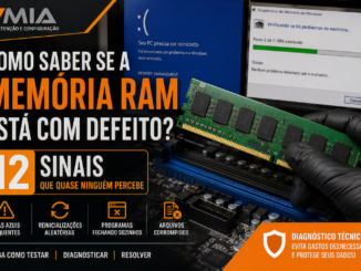 Módulo De Memória Ram Sendo Testado Em Computador Com Tela Azul Do Windows E Ferramenta De Diagnóstico De Memória Aberta.