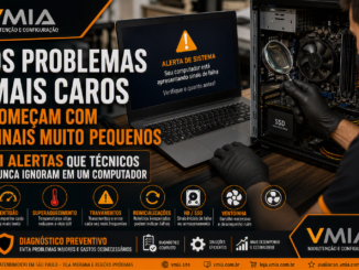 Técnico Analisando Computador Com Alerta De Falha No Sistema E Verificando Sinais De Problemas Em Hardware, Ssd, Temperatura E Desempenho.