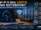 Notebook Conectado Ao Wi-Fi De 5 Ghz Apresentando Velocidade Baixa Durante Um Teste De Internet, Ilustrando Fatores Como Placa Wi-Fi, Largura De Canal, Interferências E Limitações Do Roteador.