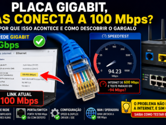Placa De Rede Gigabit Conectando A 100 Mbps No Windows Com Teste De Internet Limitado A 94 Mbps