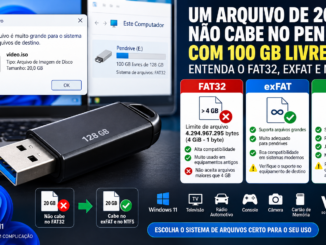 Arquivo De 20 Gb Não Cabe Em Pendrive Com 100 Gb Livres Por Causa Do Limite Do Fat32, Com Comparação Entre Fat32, Exfat E Ntfs