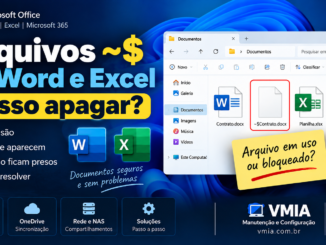 Arquivos ~$ Do Word E Excel Mostrando Documento Temporário E Mensagem De Arquivo Bloqueado Para Edição