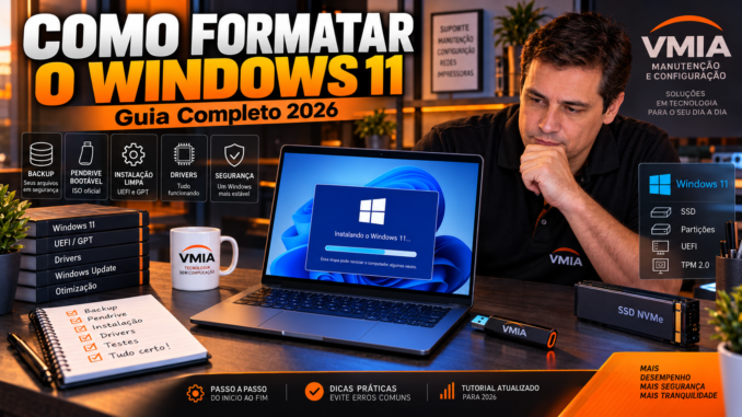 Como formatar o Windows 11 em PC ou notebook com pendrive bootável, UEFI, GPT e instalação limpa