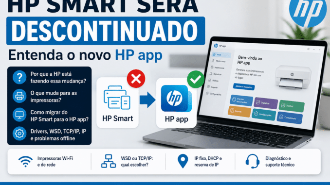 HP Smart será descontinuado e substituído pelo novo HP app para gerenciamento de impressoras HP