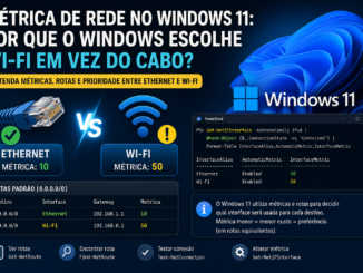 Métrica De Rede No Windows 11 Mostrando Prioridade Entre Ethernet E Wi-Fi
