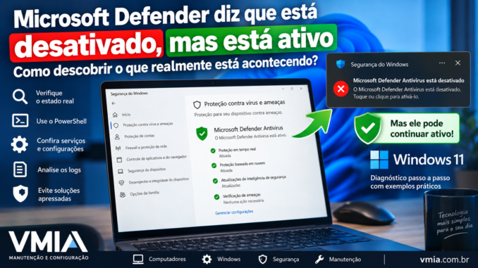 Microsoft Defender diz que está desativado, mas continua ativo no Windows 11