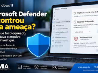Microsoft Defender Encontrou Uma Ameaça No Windows 11 Mostrando O Histórico De Proteção E Arquivo Colocado Em Quarentena.