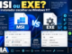 Diferença Entre Instalador Msi E Exe No Windows 11 Mostrando Windows Installer, Msiexec.exe E Setup.exe