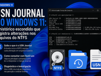 Usn Journal No Windows 11 Mostrando O Comando Fsutil Usn E O Registro De Alterações Em Arquivos Do Ntfs.