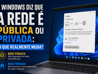 Windows 11 Mostrando As Diferenças Entre Rede Pública E Rede Privada E Como O Perfil De Rede Influencia Firewall, Descoberta E Compartilhamento.