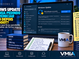 Windows Update Continua Pedindo Para Reiniciar No Windows 11 Mesmo Depois Do Reboot, Com Diagnóstico De Atualizações E Operações Pendentes.