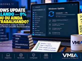 Windows Update Instalando 0% No Windows 11 Com Diagnóstico Para Descobrir Se A Atualização Travou Ou Ainda Está Trabalhando.