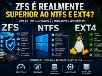 Comparação Entre Zfs, Ntfs E Ext4 Destacando Integridade De Dados, Snapshots, Desempenho, Armazenamento E Recursos Avançados Para Servidores E Nas.