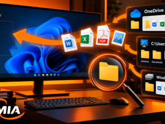 Monitor Com Windows 11 Exibindo Área De Trabalho Vazia E Documentos Sendo Localizados Em Pastas Do Onedrive E Do Sistema.