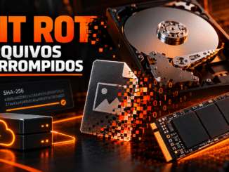 Bit Rot E Corrupção De Arquivos Em Hd E Ssd, Com Ilustração De Dados Digitais Danificados, Verificação Sha-256 E Backup.
