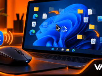 Mouse Bluetooth Travando No Windows 11, Com Notebook Exibindo Cursor Congelado, Símbolo Bluetooth E Indicador De Carregamento Na Tela.