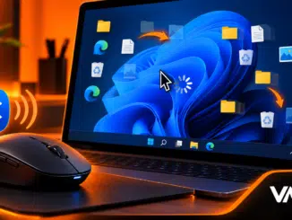 Mouse Bluetooth Travando No Windows 11, Com Notebook Exibindo Cursor Congelado, Símbolo Bluetooth E Indicador De Carregamento Na Tela.