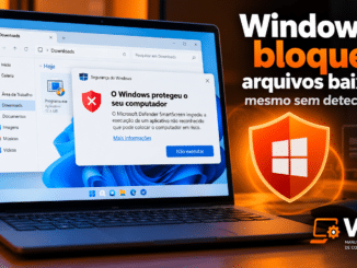 Windows 11 Bloqueia Arquivos Baixados Sem Detectar Vírus, Exibindo Alerta Do Microsoft Defender Smartscreen Em Notebook.