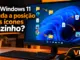 Windows 11 Com Ícones Da Área De Trabalho Desorganizados E Setas Indicando Mudanças De Posição Dos Atalhos.